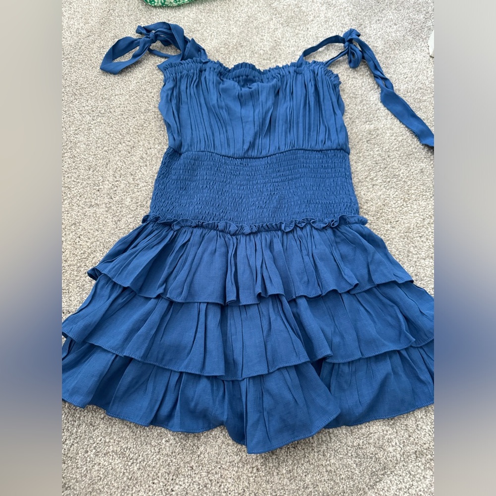 Ruffled blue dress